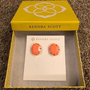 Kendra Scott Coral Orange Morgan Stud Earrings